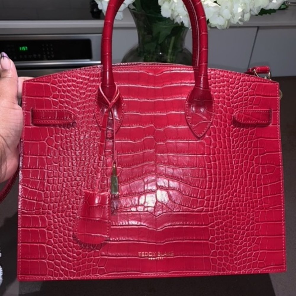 Teddy Black Kate Croco 12"  Dark Red